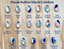Load image into Gallery viewer, The Art of April | Clay Pause Buttons. Our buttons are trending. Featuring beautiful layered colors and a variety of variations.