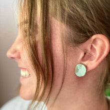 Load image into Gallery viewer, The Art of April | Mini geometric Studs pottery made earrings
