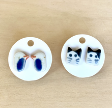 Load image into Gallery viewer, The Art of April | Painted studs - handmade pottery earrings
